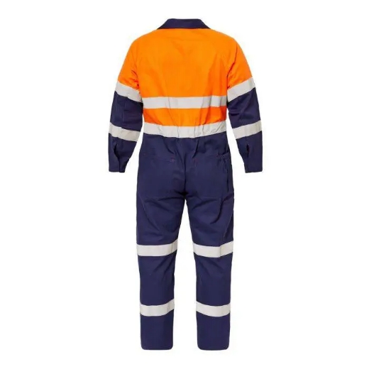 Picture of WorkCraft, Hi Vis Two Tone Cotton Drill Coveralls Industrial Laundry Reflective Tape